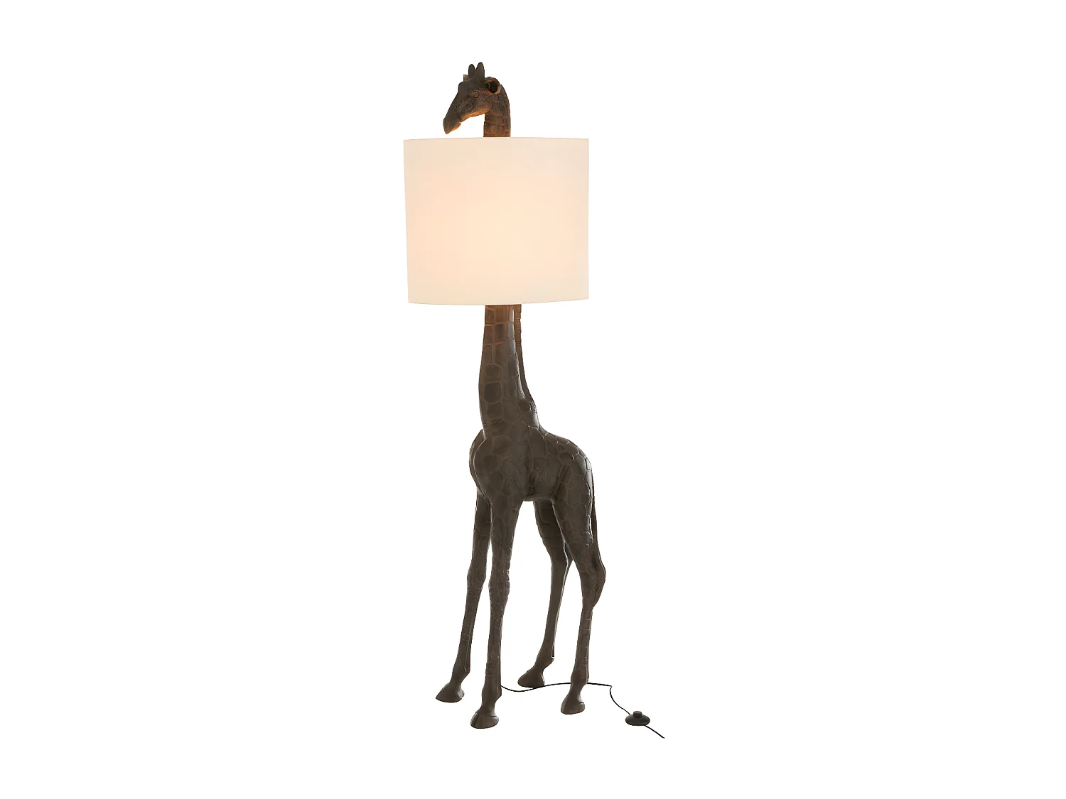 Lampe Girafe Resine Marron Fonce - L 55 x l 33,5 x H 179 cm