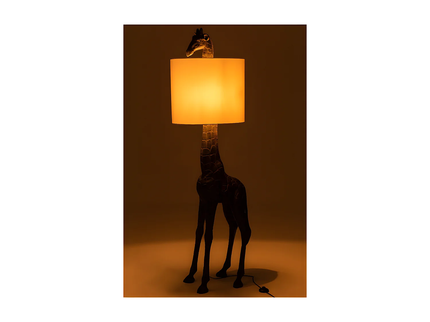 Lampe Girafe Resine Marron Fonce - L 55 x l 33,5 x H 179 cm