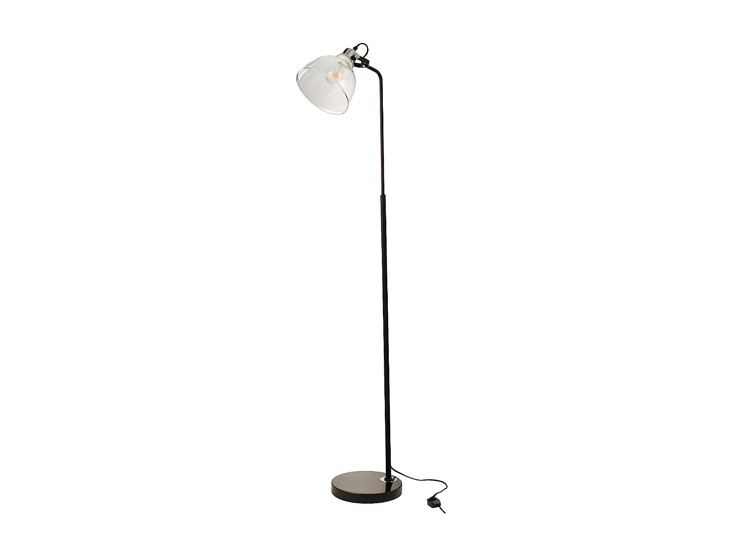 Lampe Sur Pied Magali Acier/Verre Transparent - L 41 x l 29 x H 156 cm