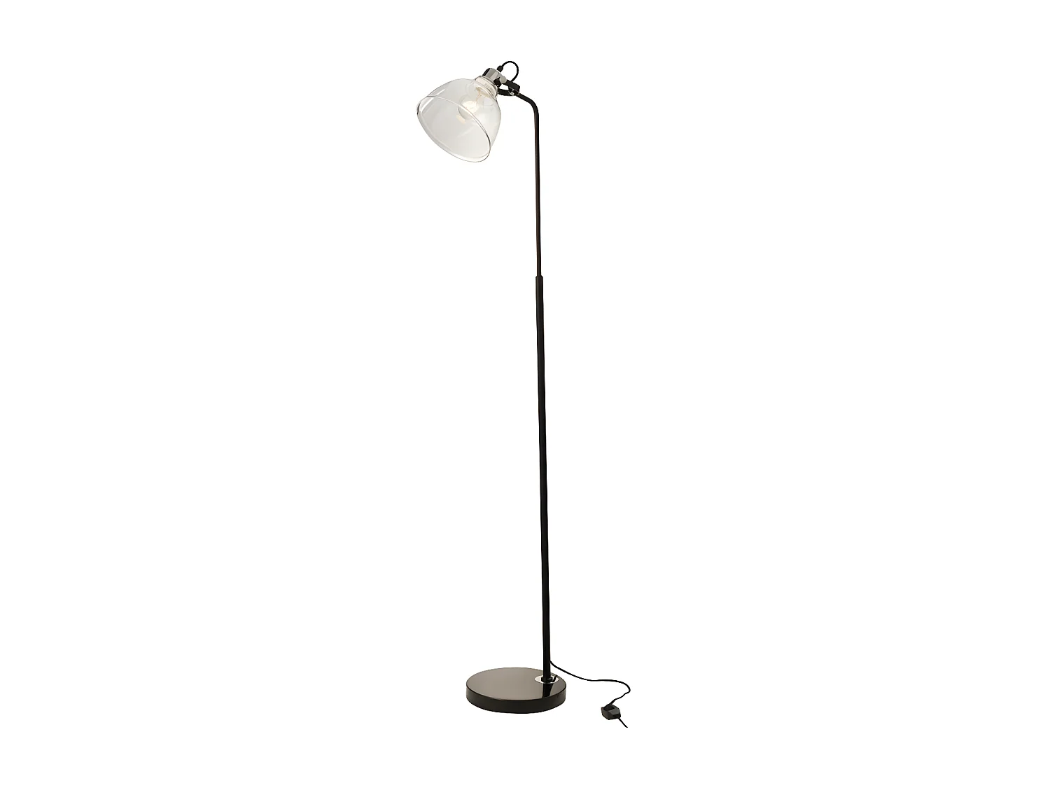 Lampe Sur Pied Magali Acier/Verre Transparent - L 41 x l 29 x H 156 cm