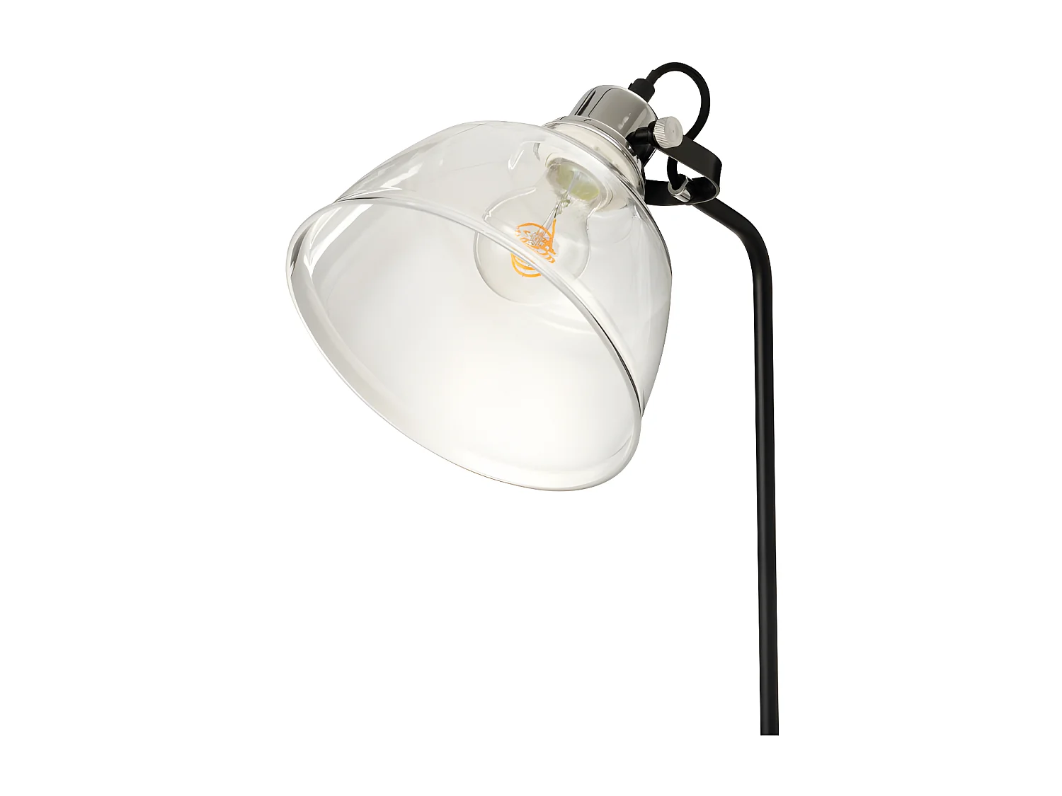 Lampe Sur Pied Magali Acier/Verre Transparent - L 41 x l 29 x H 156 cm