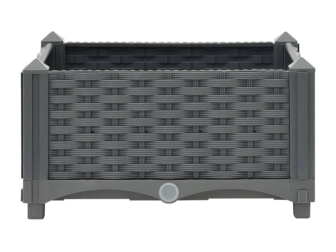 Macetero elevado plantas flores jardín 40 x 40 x 23 cm polipropileno gris oscuro 02_0000925