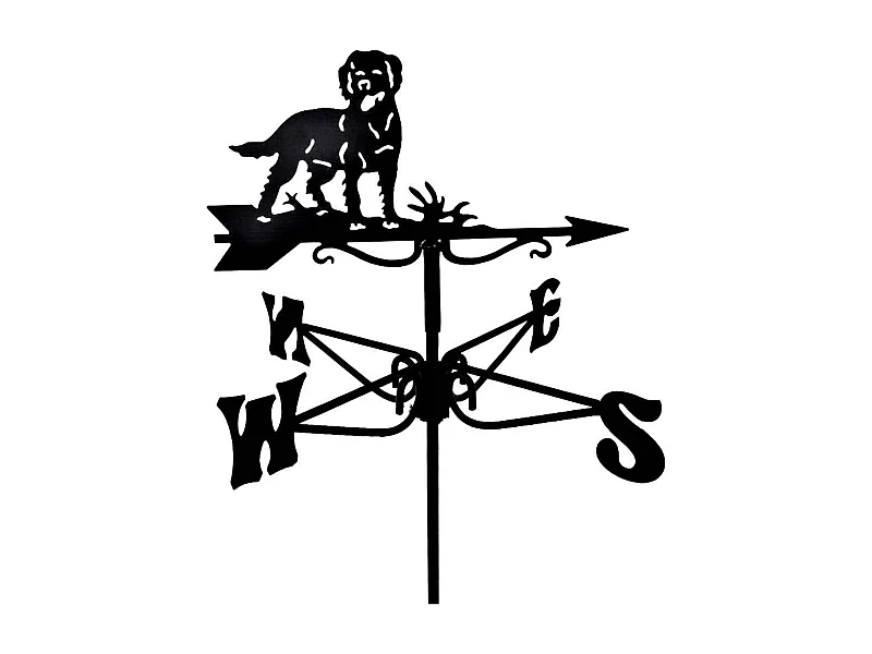 Girouette en acier noir Chien Labrador