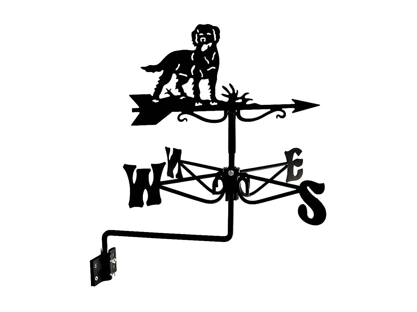 Girouette en acier noir Chien Labrador