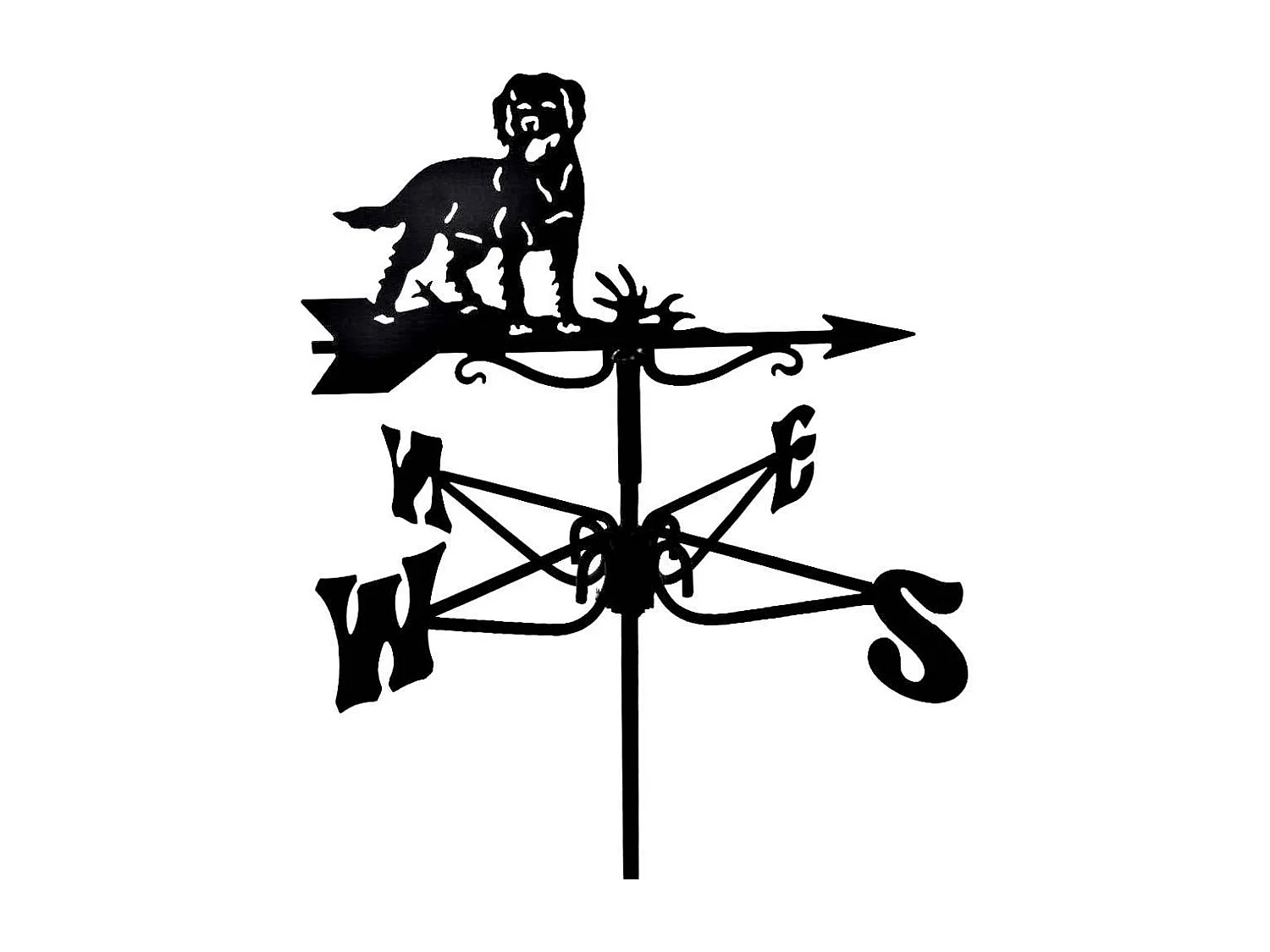 Girouette en acier noir Chien Labrador