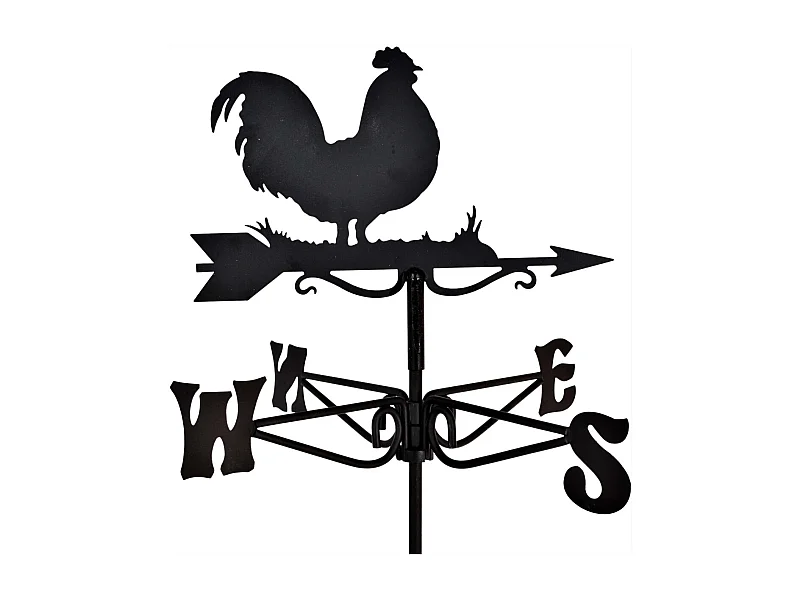 Girouette en acier noir Coq