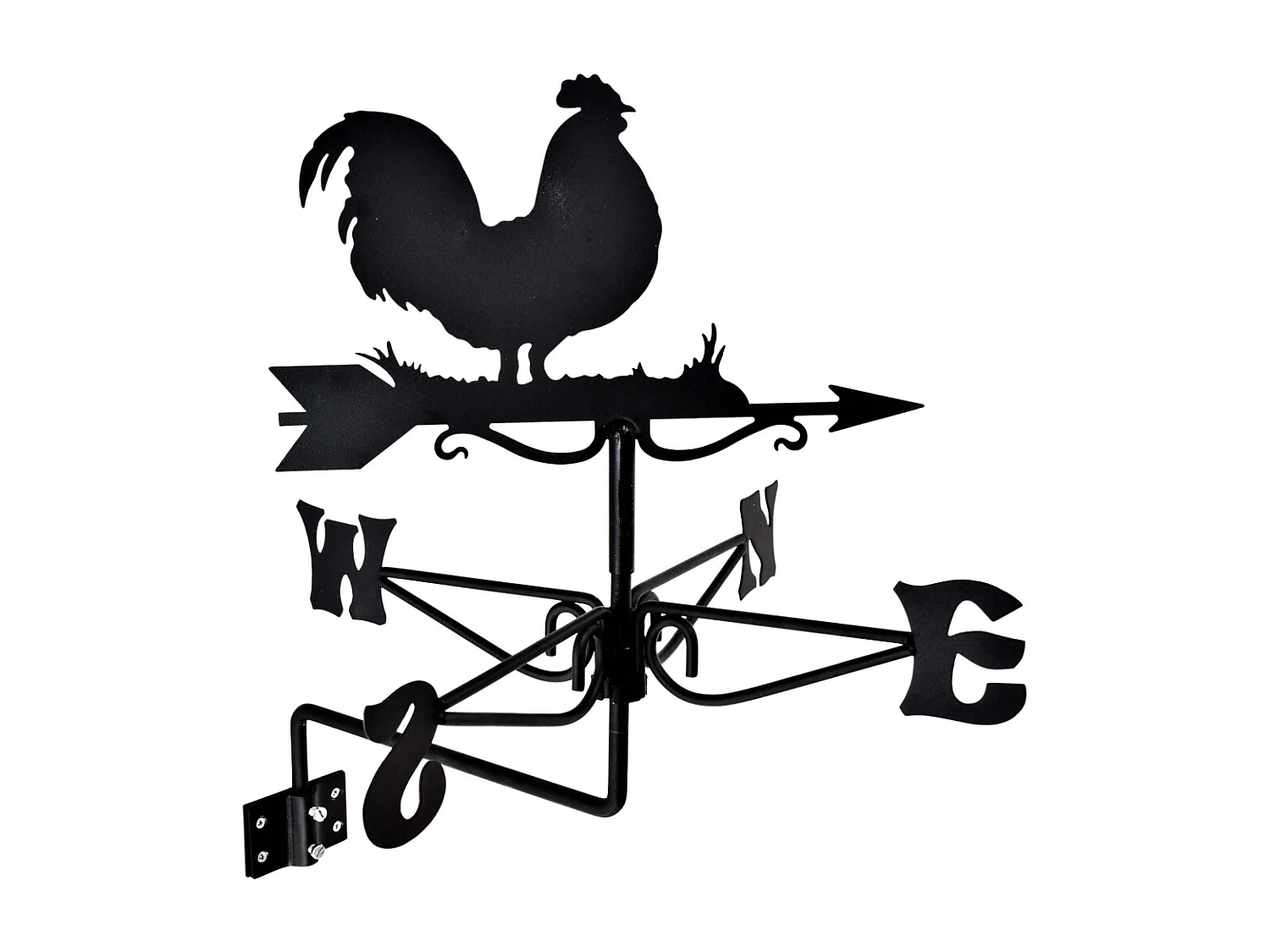 Girouette en acier noir Coq