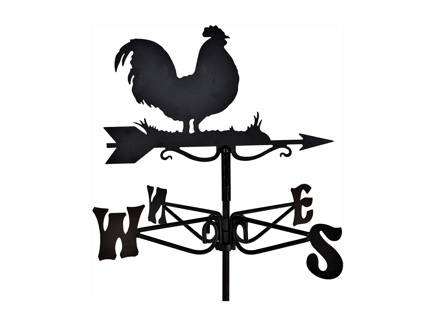 Girouette en acier noir Coq