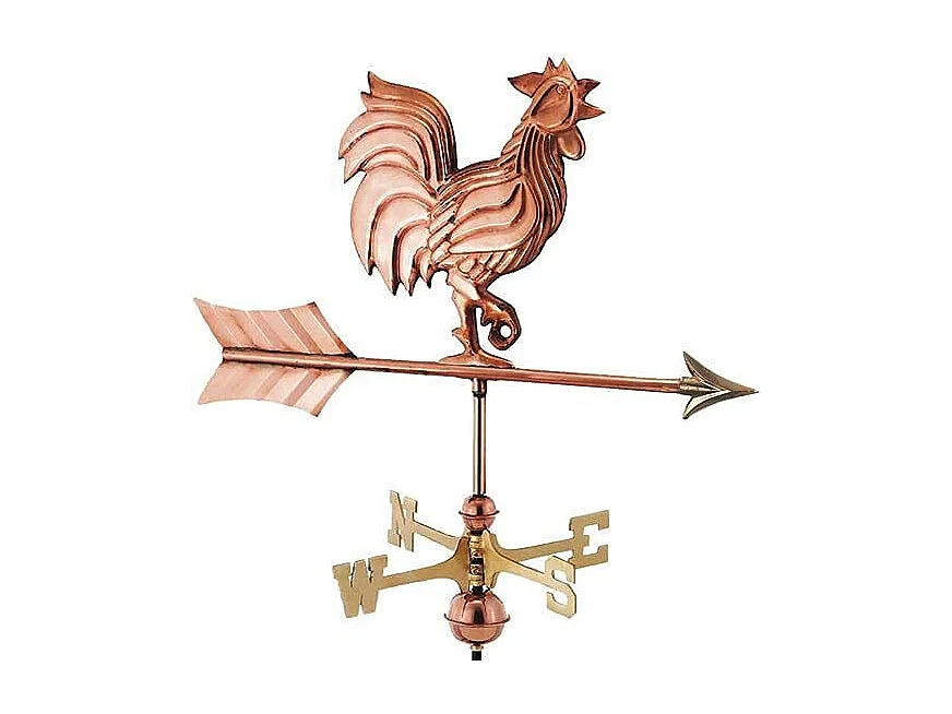 Girouette en cuivre Coq chantant