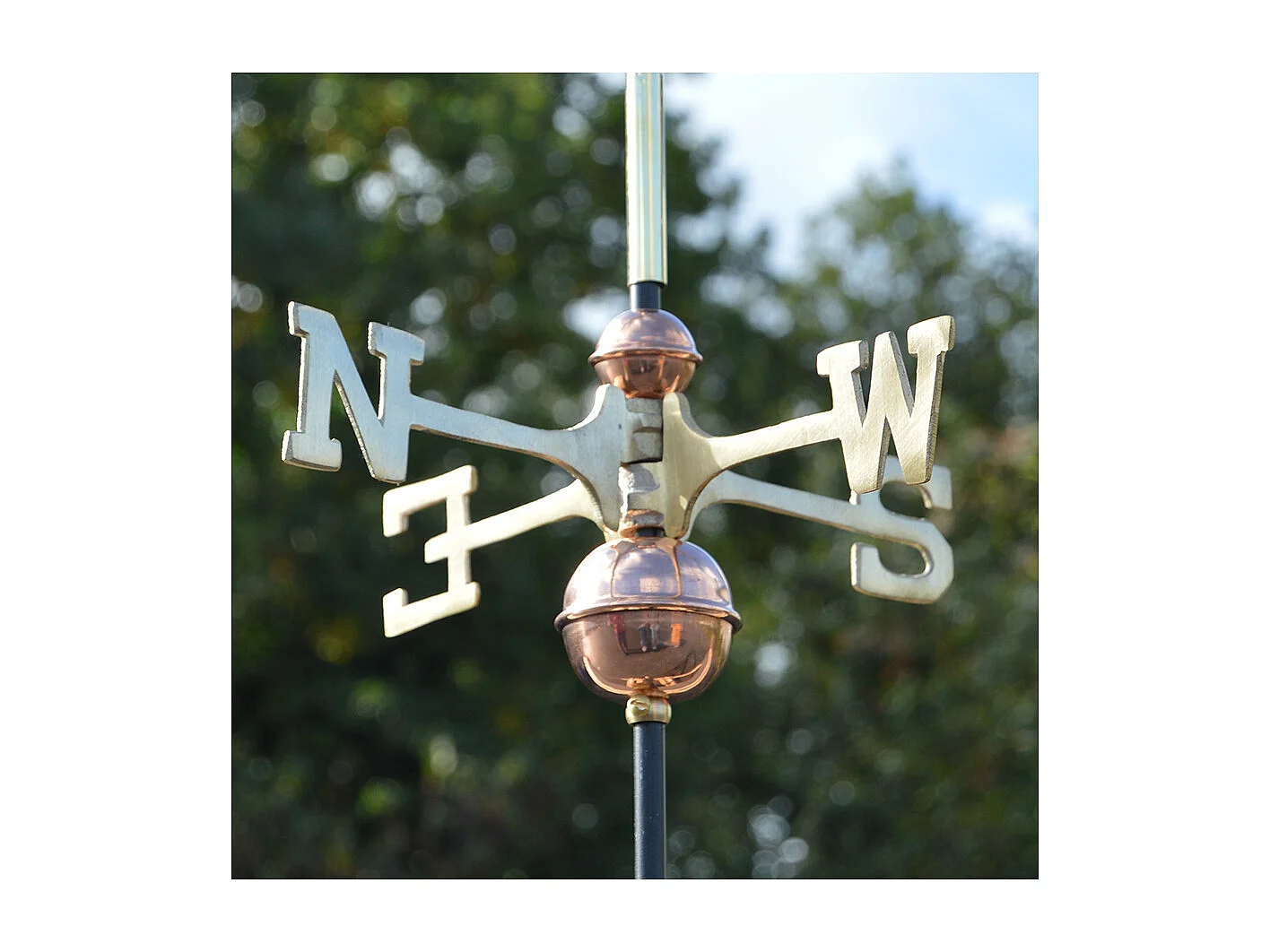 Girouette en cuivre Coq chantant