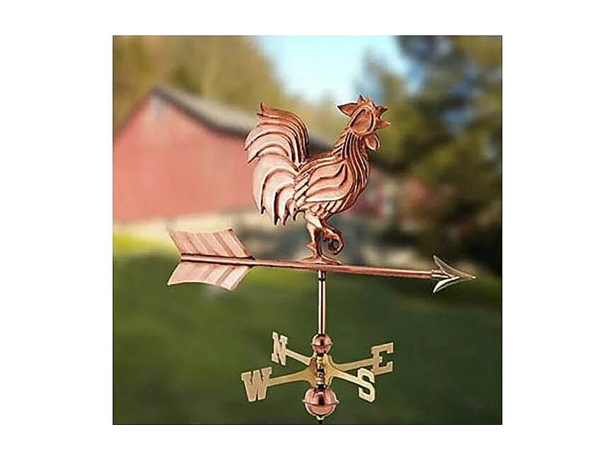 Girouette en cuivre Coq chantant