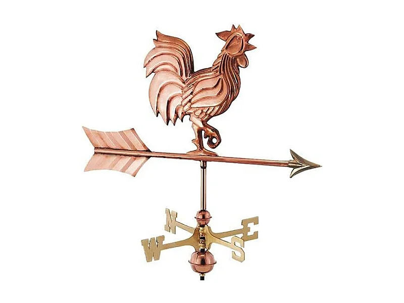 Girouette en cuivre Coq chantant