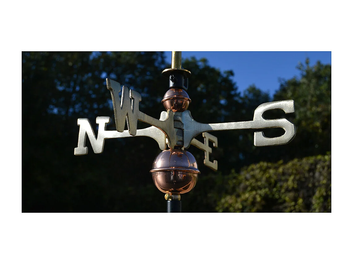 Girouette en cuivre Heron en vol