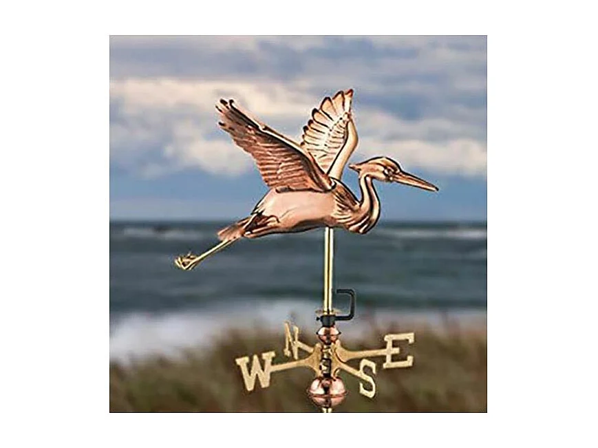 Girouette en cuivre Heron en vol