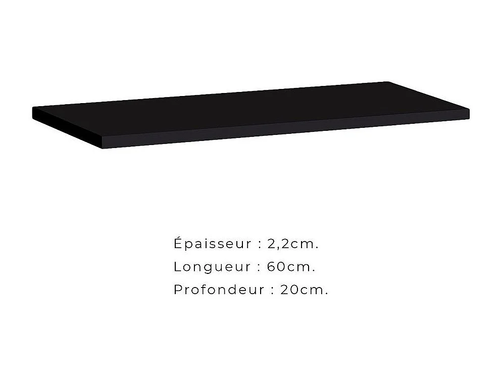 Étagère murale SWITCH – 60 cm – Coloris noir – MDF et panneaux de particules – Design moderne