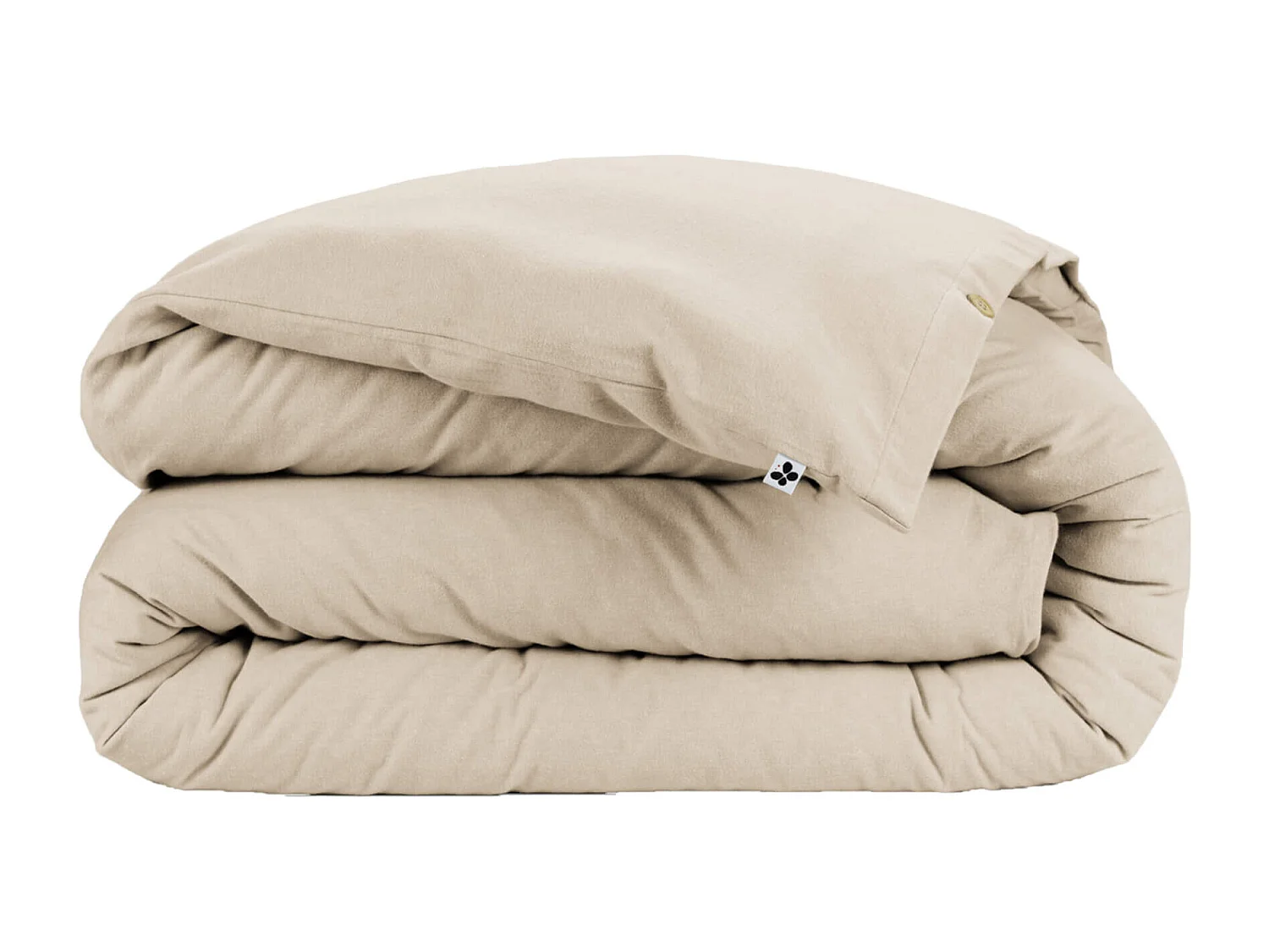 Housse de couette flanelle beige 140x200 cm