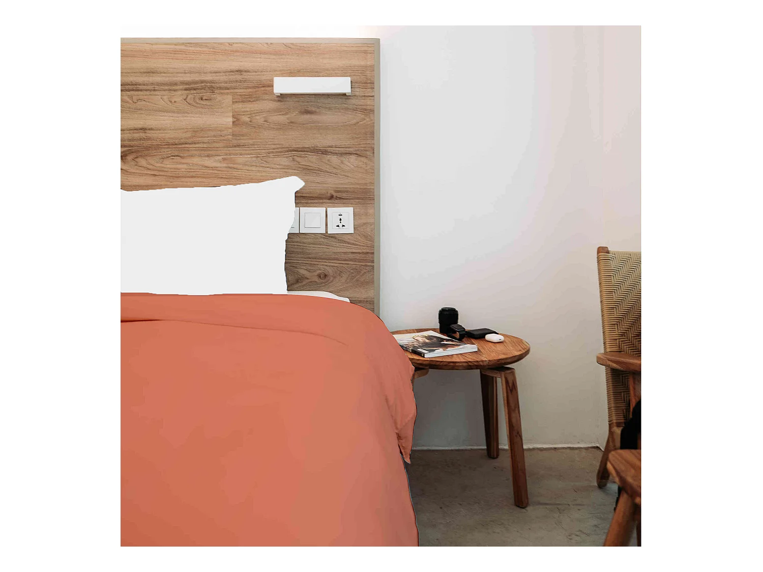 Housse de couette 100% coton corail 260x240 cm - Tradilinge