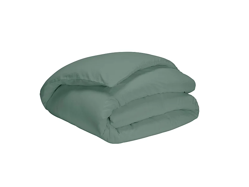 Housse de couette vert de gris 100% coton 200x200 cm