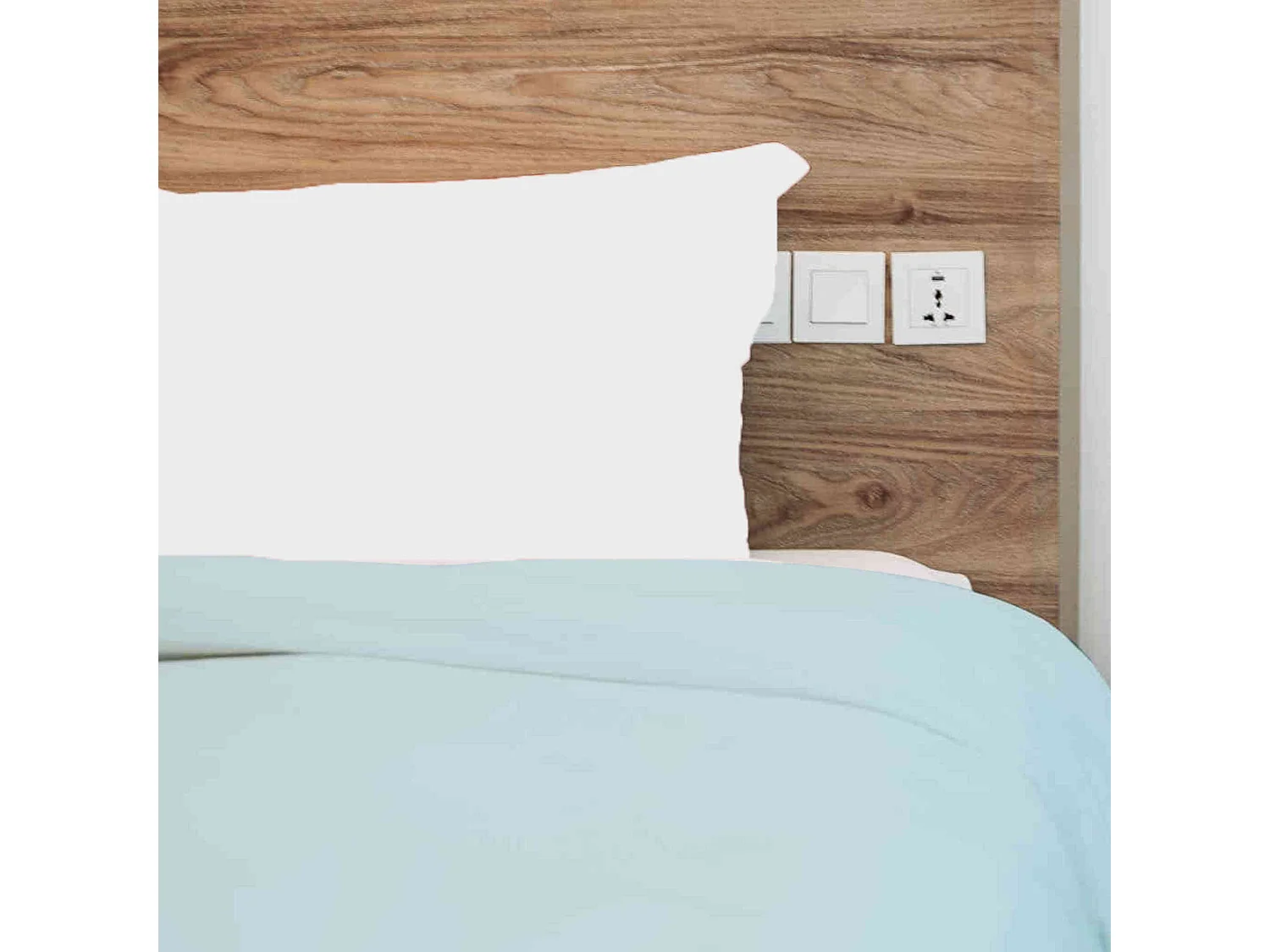 Housse de couette 100% coton céleste 260x240 cm - Tradilinge