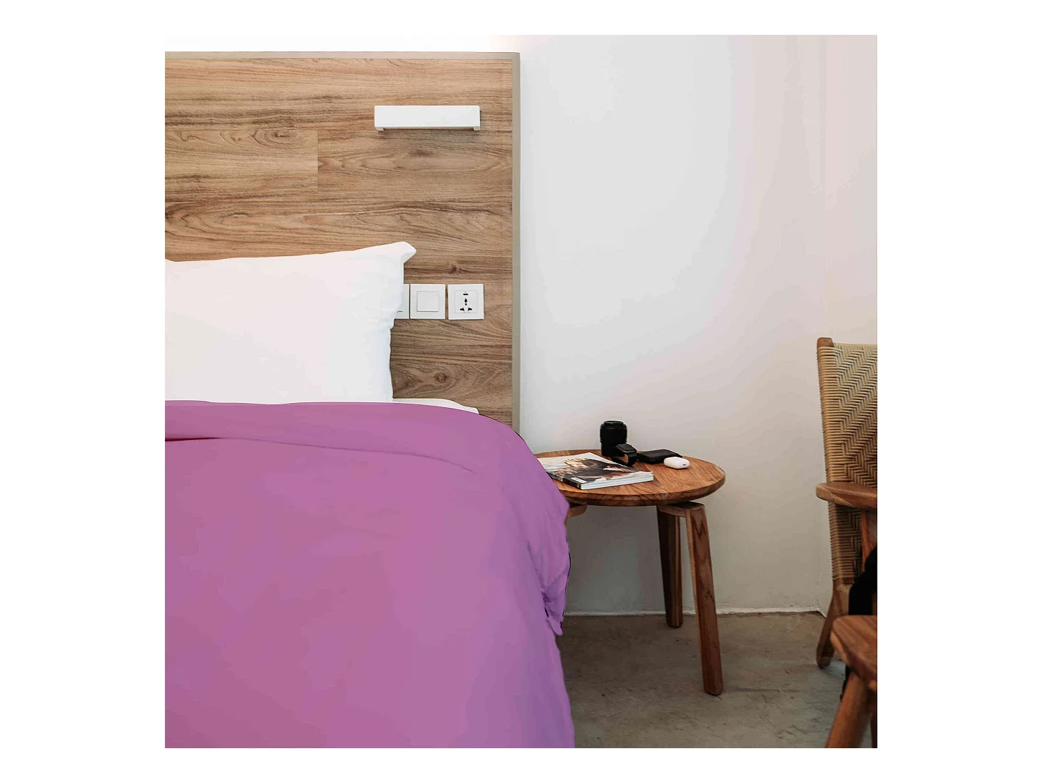 Housse de couette 100% coton violine 260x240 cm - Tradilinge