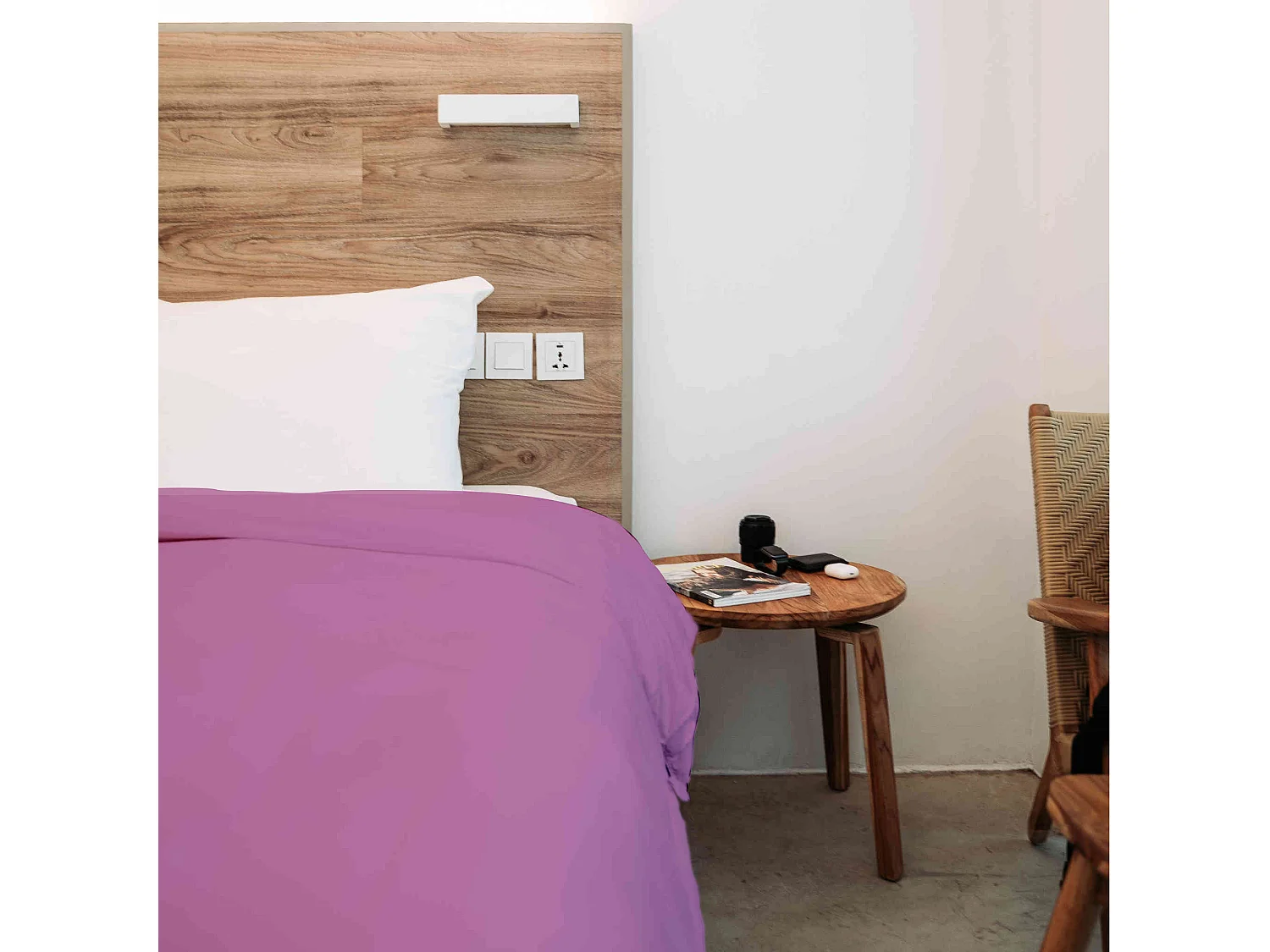 Housse de couette 100% coton violine 260x240 cm - Tradilinge