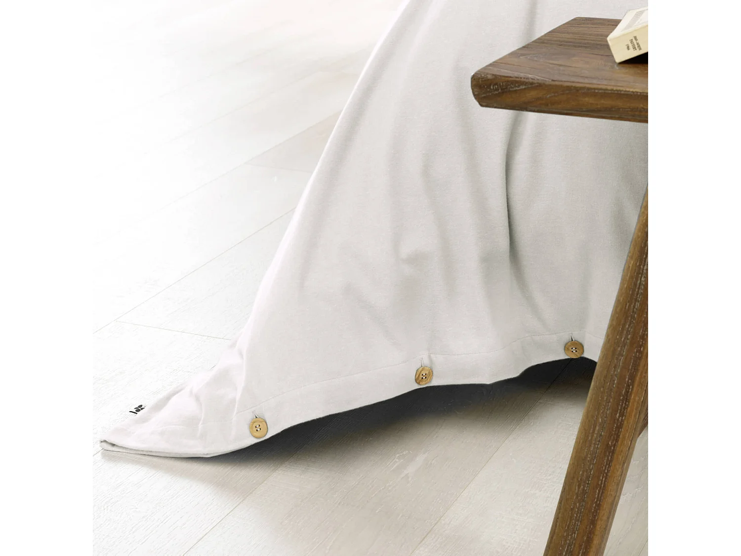 Housse de couette flanelle blanc 140x200 cm