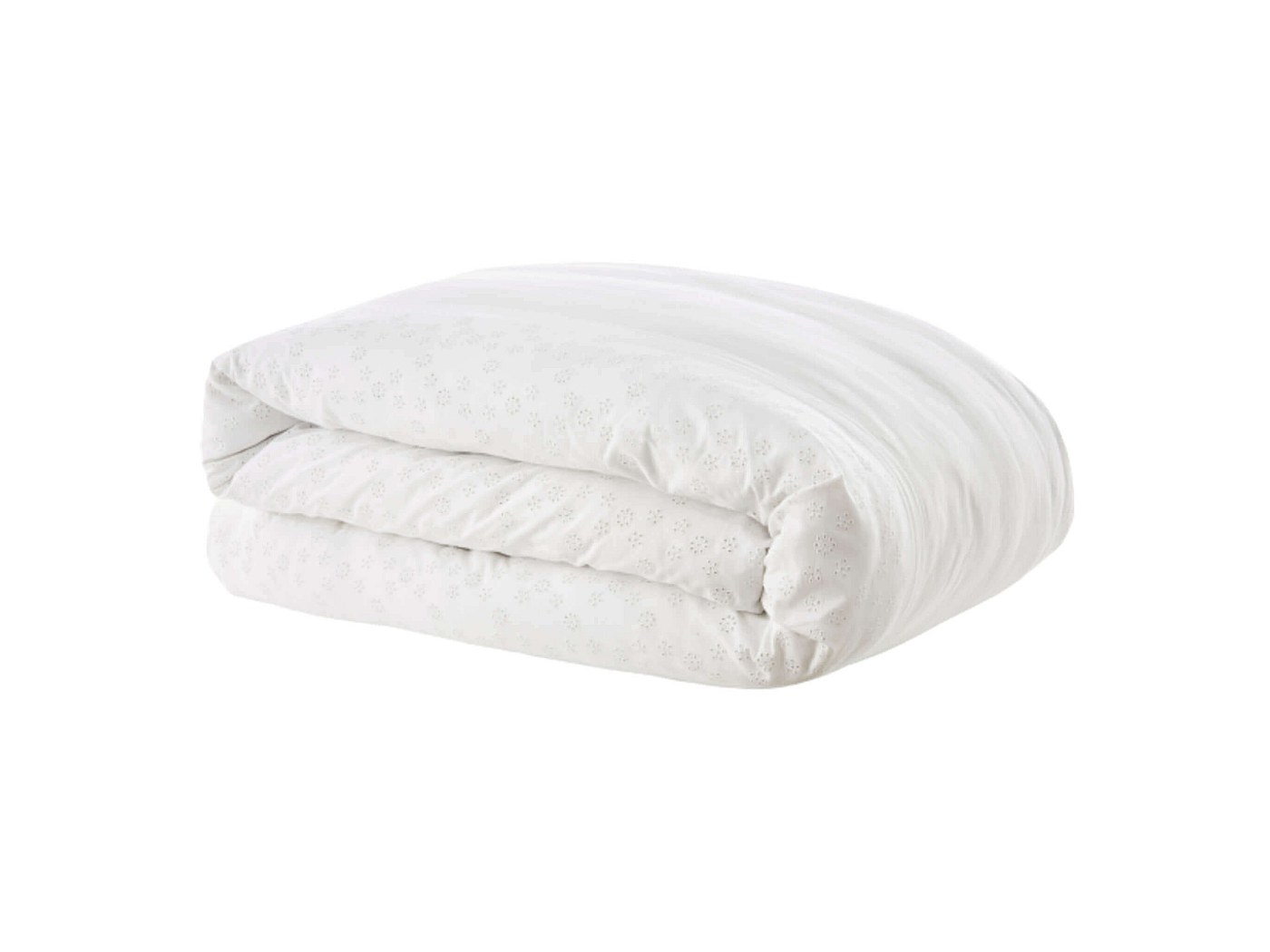 Housse de couette 100% coton broderie anglaise blanc 260x240