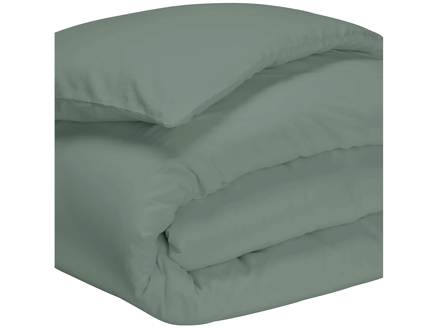 Housse de couette vert de gris 100% coton 260x240 cm
