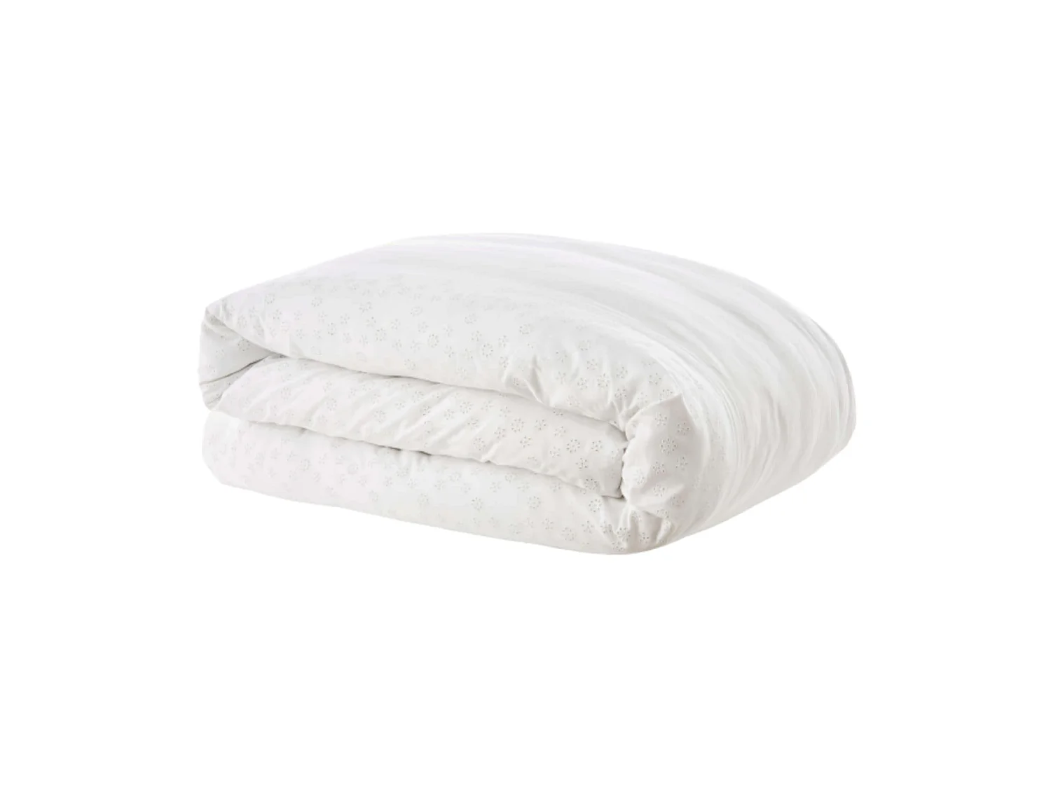 Housse de couette 100% coton broderie anglaise blanc 240x220