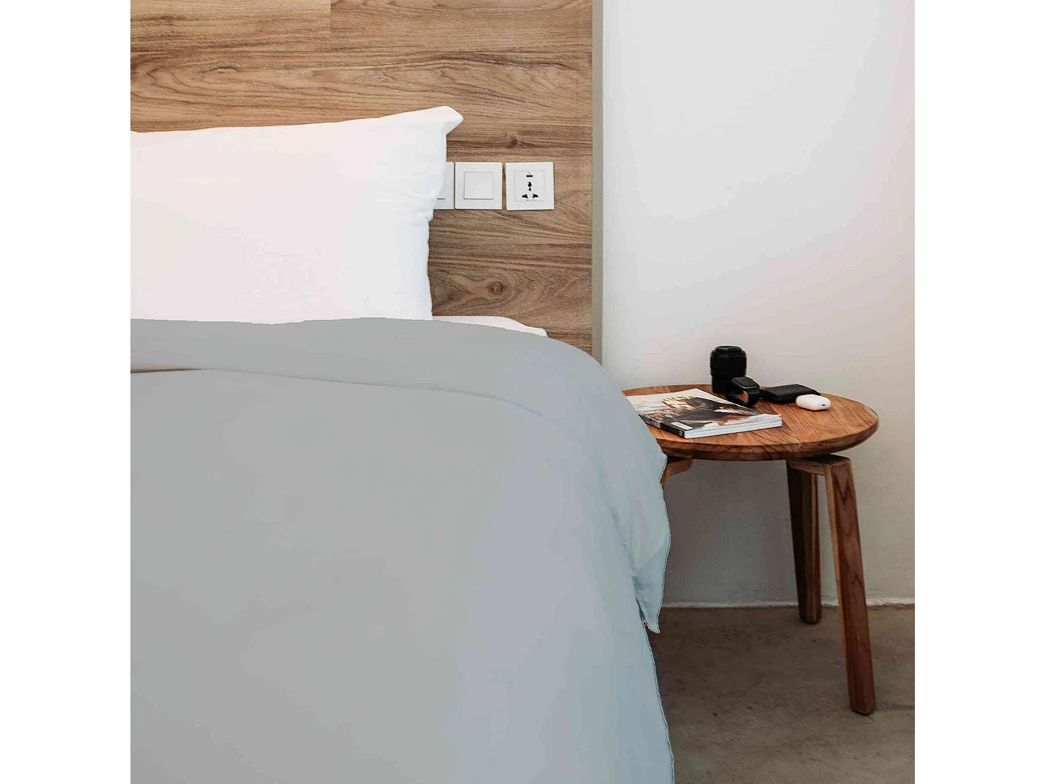 Housse de couette 100% coton gris 240x220 cm - Tradilinge