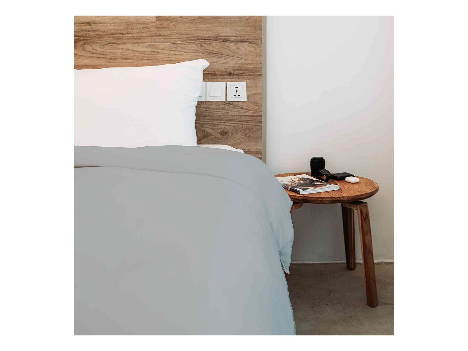 Housse de couette 100% coton gris 140x200 cm - Tradilinge