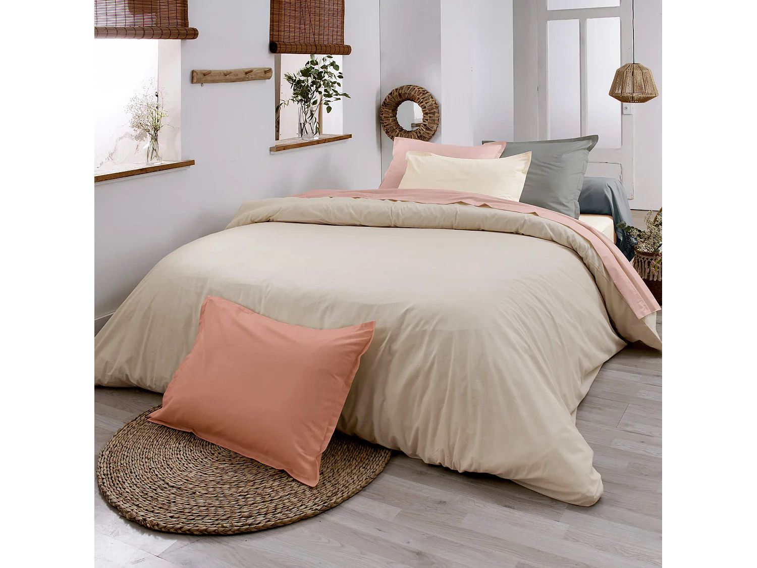 Housse de couette 100% coton biologique ficelle 200x200 cm  - Tradilinge