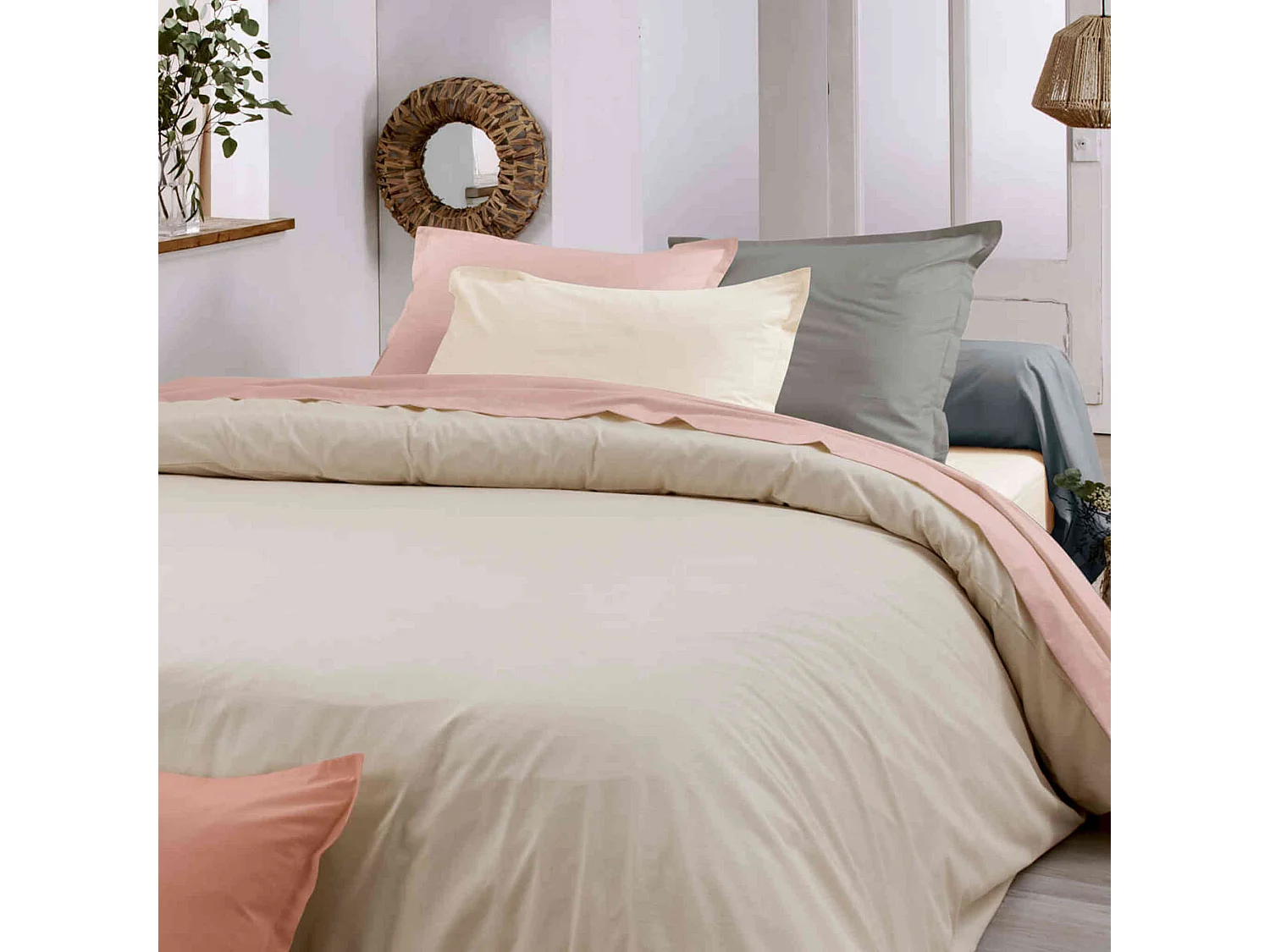 Housse de couette 100% coton biologique ficelle 200x200 cm  - Tradilinge