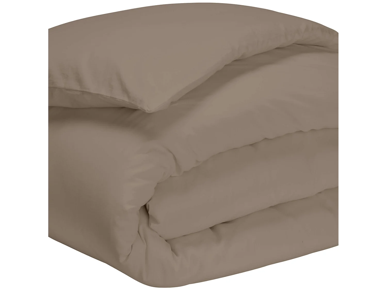 Housse de couette taupe 100% coton biologique 260x240 cm