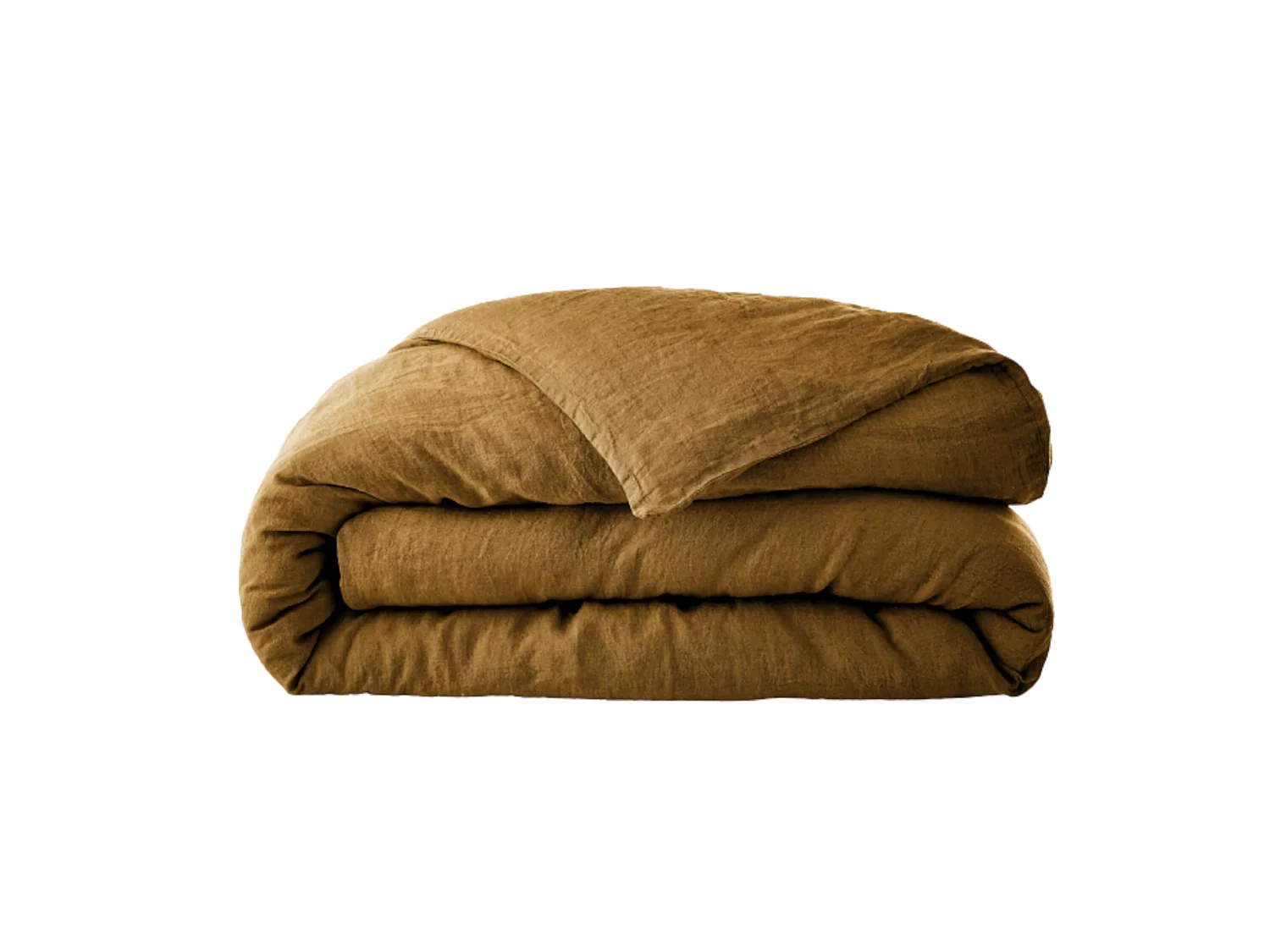 Housse de couette lin lavé marron 260x240