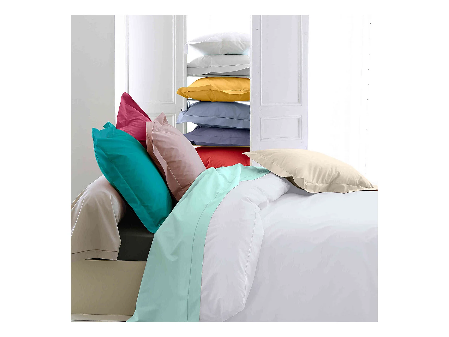 Housse de couette percale gris 260x240 cm - Tradilinge