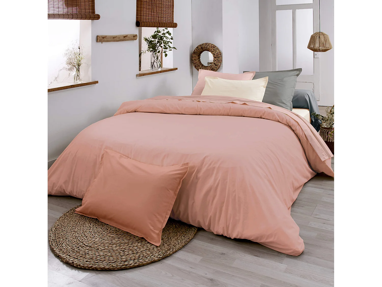 Housse de couette 100% coton biologique blush 200x200 cm - Tradilinge