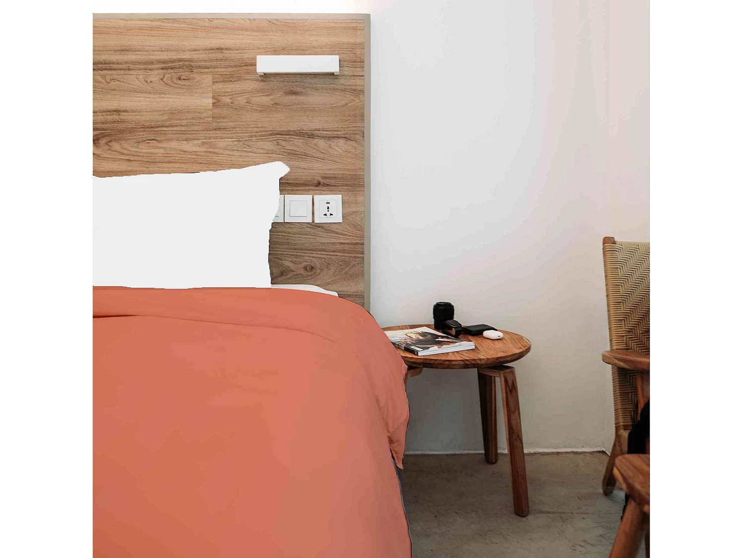 Housse de couette 100% coton corail 240x220 cm - Tradilinge