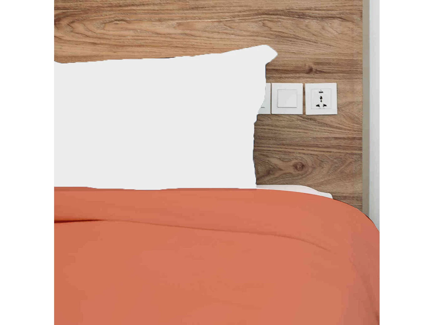 Housse de couette 100% coton corail 240x220 cm - Tradilinge