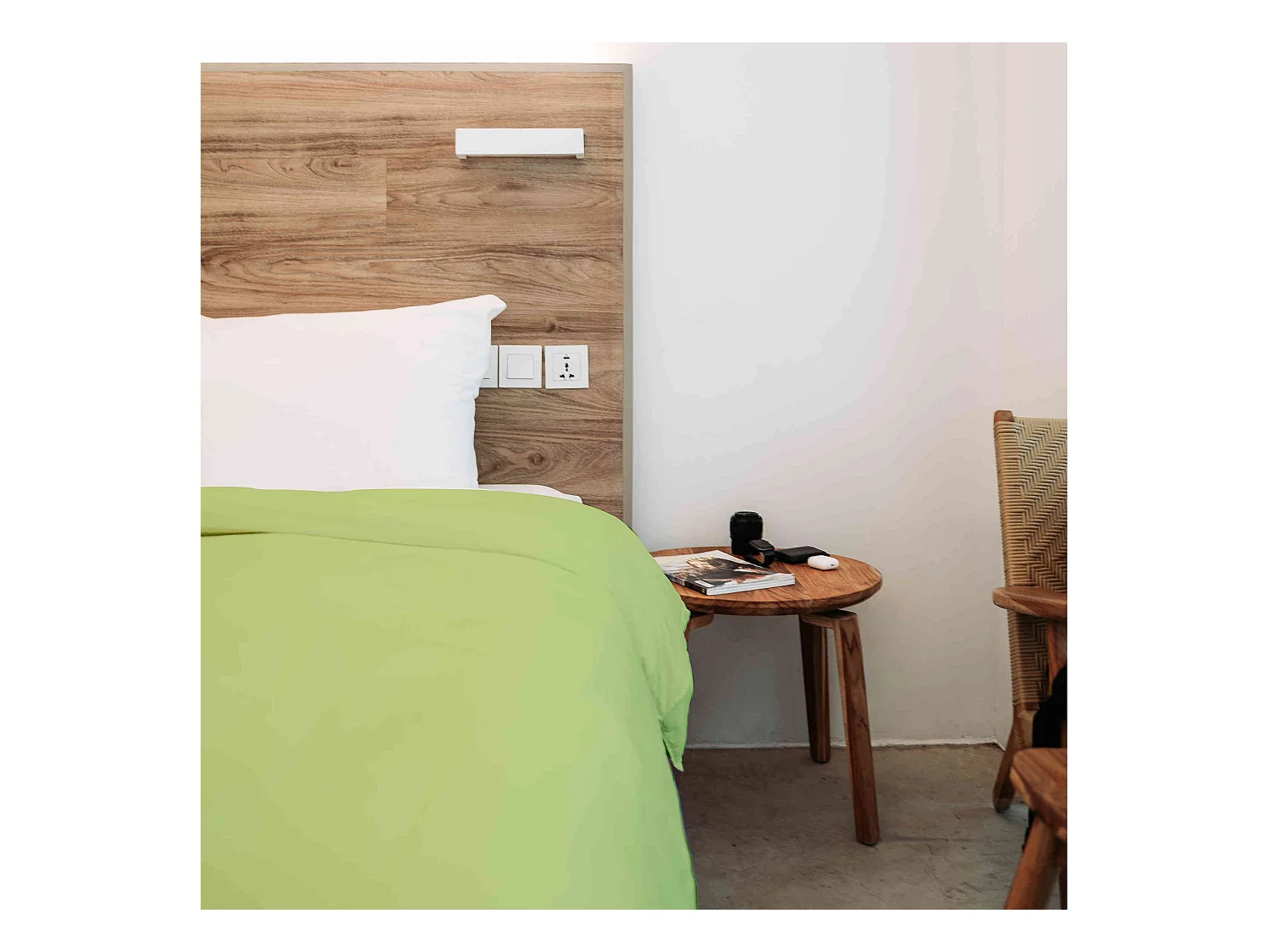 Housse de couette 100% coton anis 140x200 cm - Tradilinge