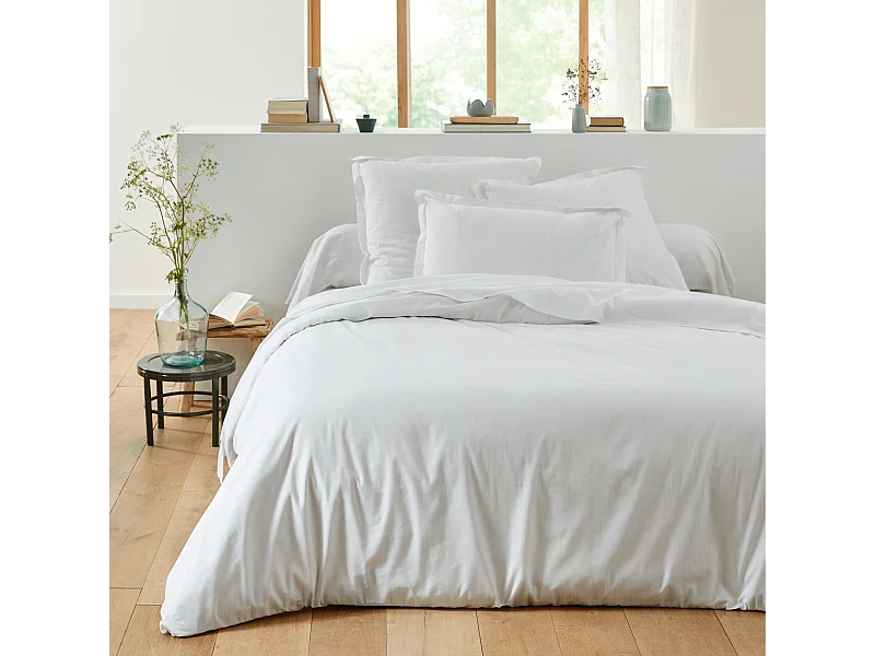 Housse de couette blanc 100% lin 240x220 cm