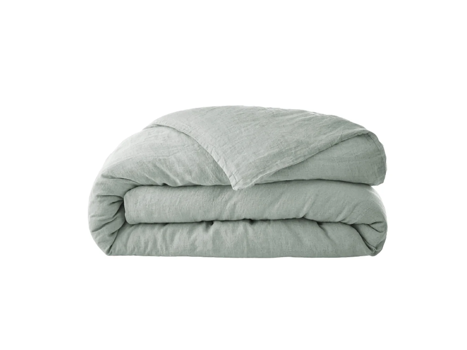 Housse de couette lin lavé vert 260x240