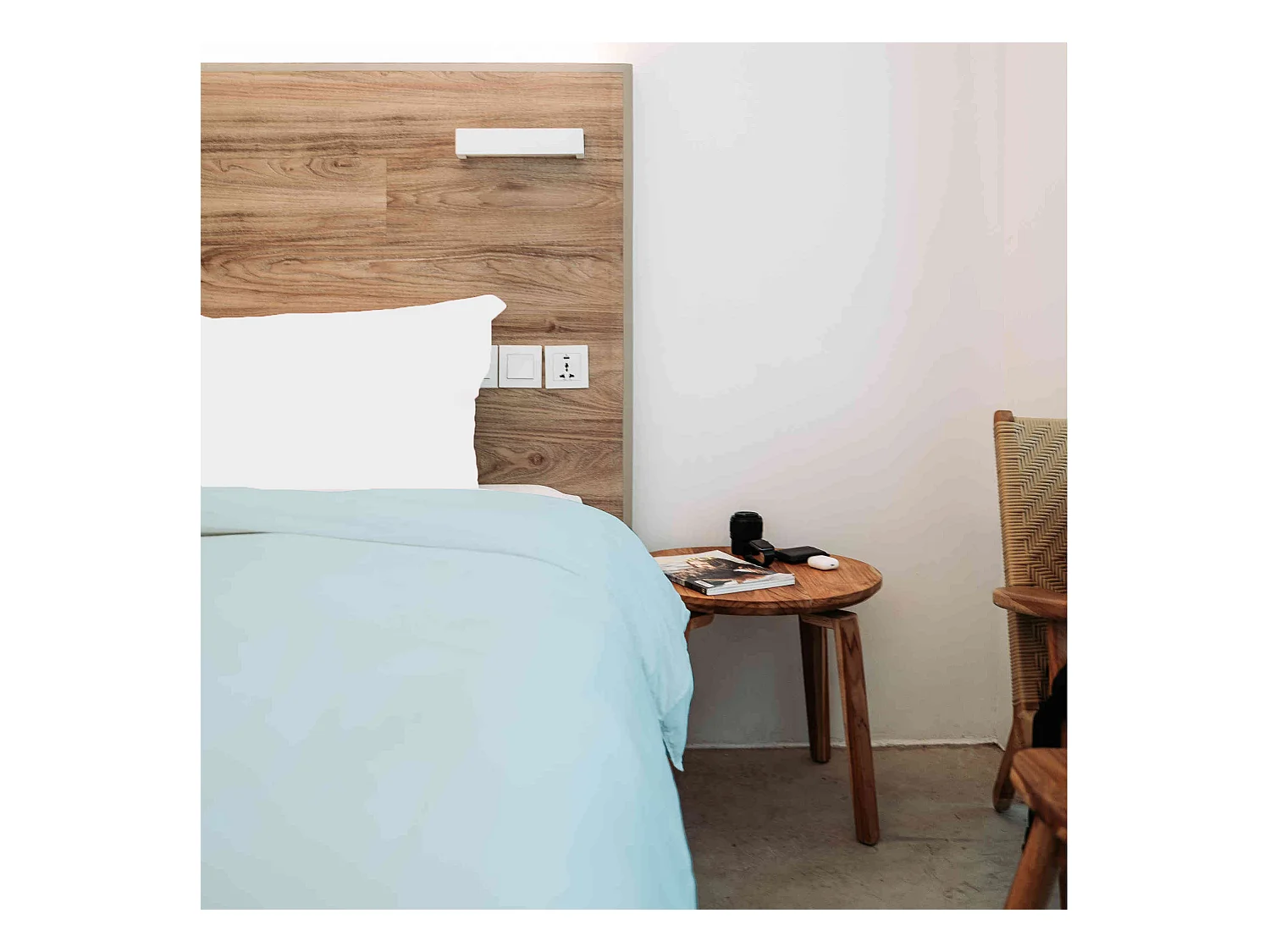 Housse de couette 100% coton céleste 140x200 cm - Tradilinge