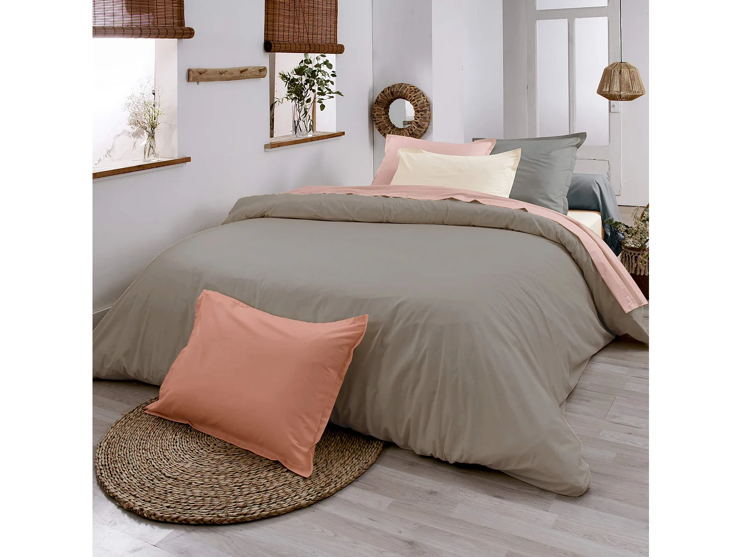 Housse de couette 100% coton biologique bronze 260x240 cm - Tradilinge
