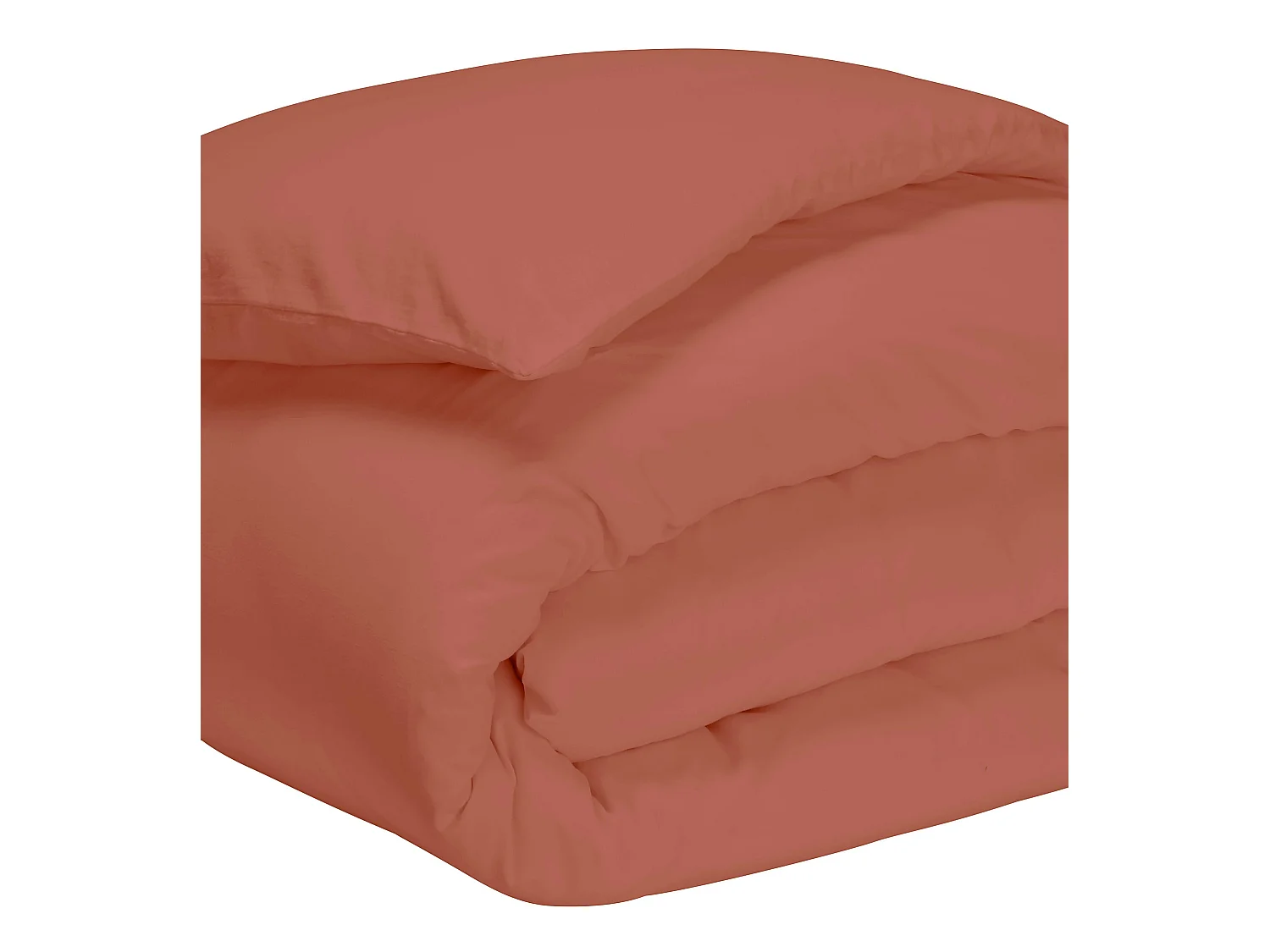 Housse de couette terracotta 100% coton 260x240 cm