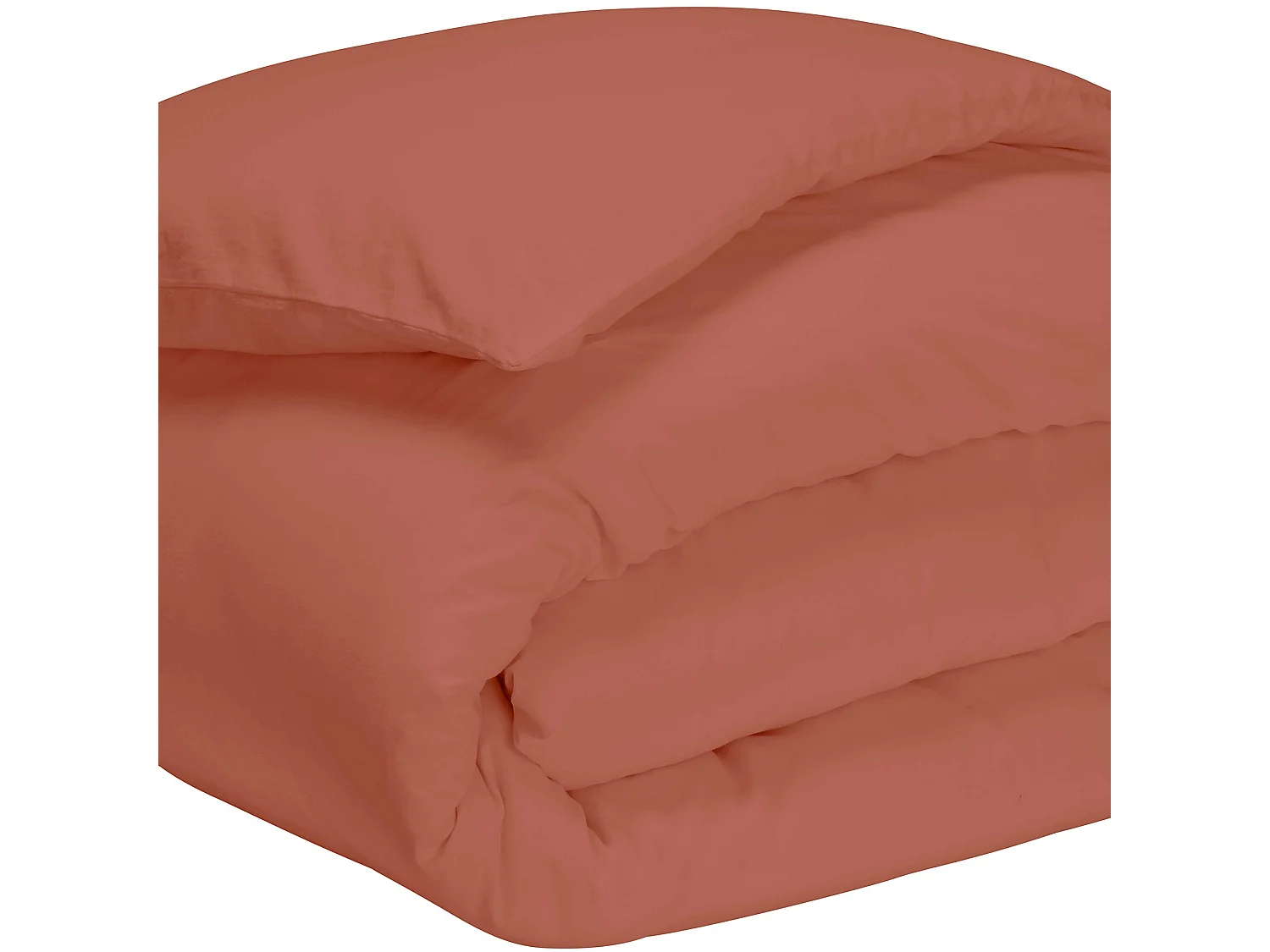 Housse de couette terracotta 100% coton 260x240 cm