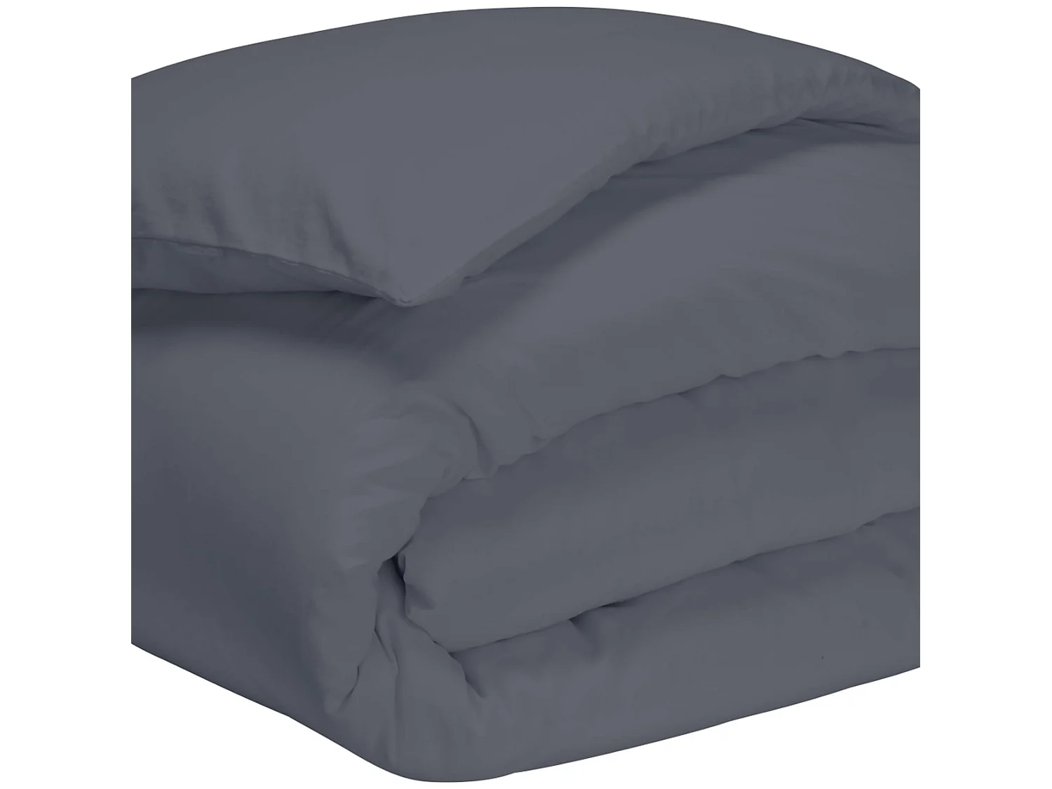 Housse de couette percale gris ardoise 140x200 cm