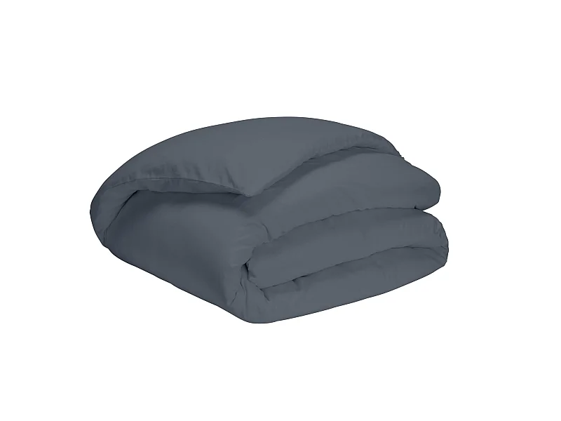 Housse de couette percale gris ardoise 140x200 cm