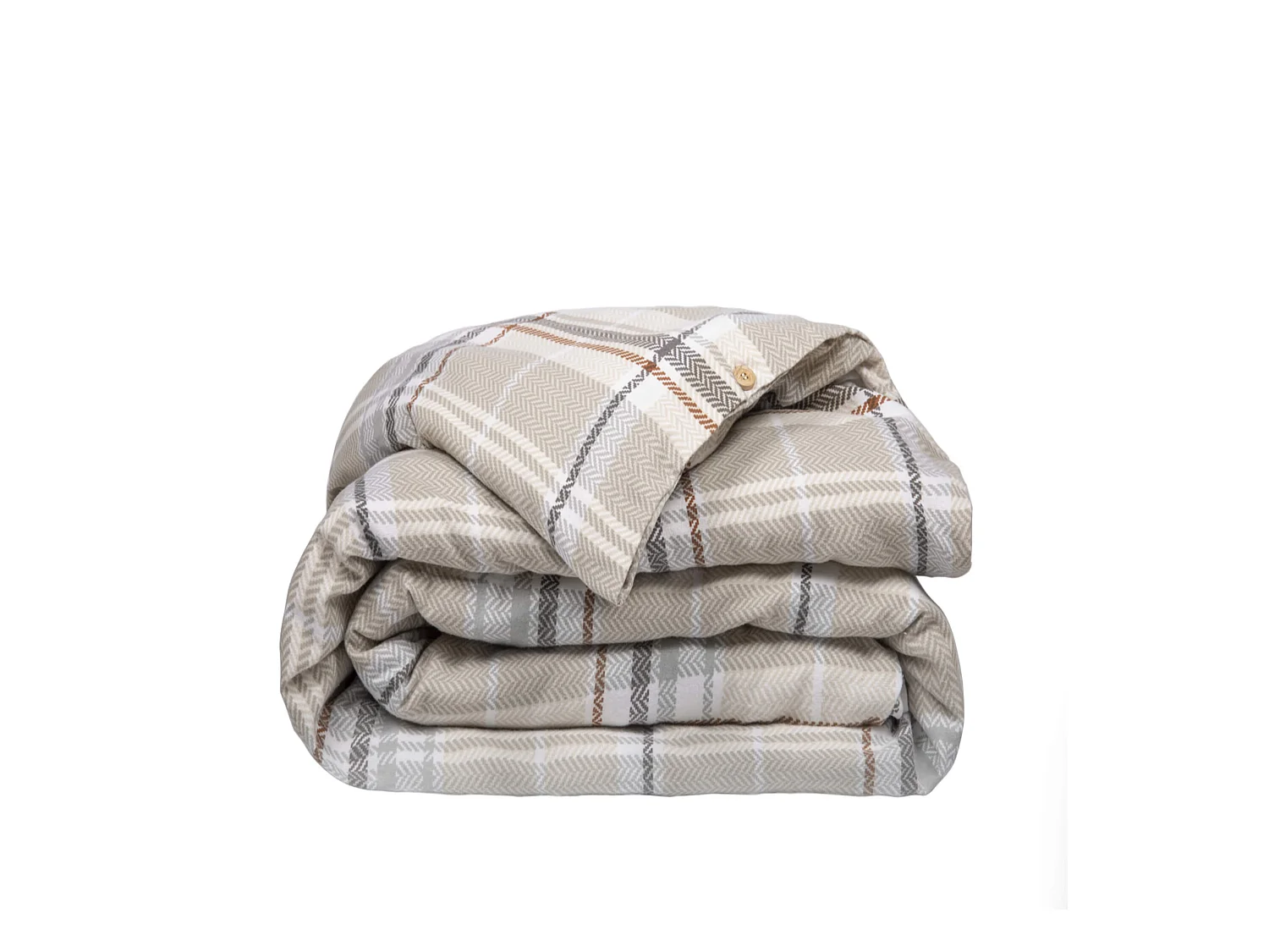 Housse de couette flanelle imprimé à carreaux 260x240 cm gris