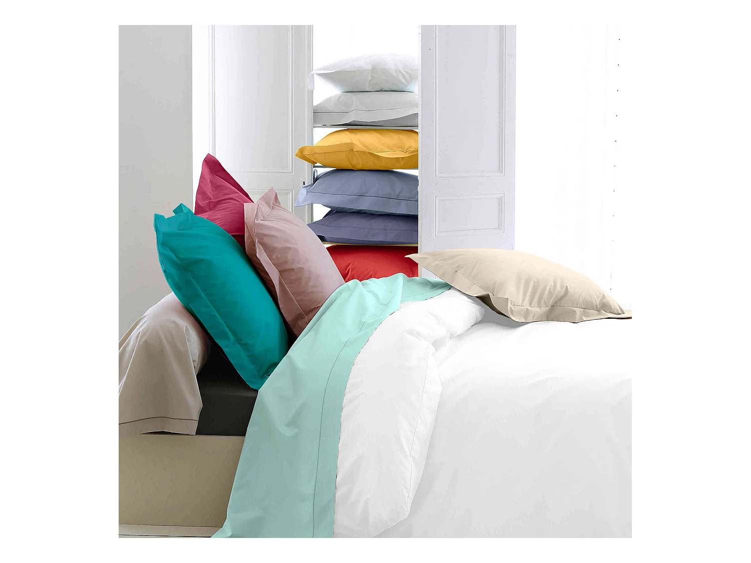 Housse de couette percale blanc 260x240 cm - Tradilinge
